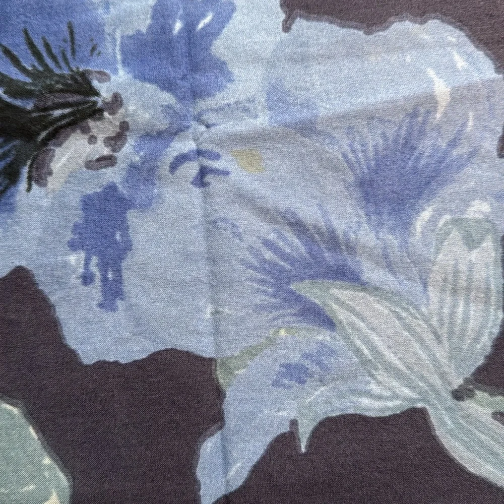 Crate&Barrel Blue and Gray Floral Cushion Covers